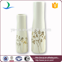 YSv0040 Jarrón de cerámica de decoración con diseño floral dorado